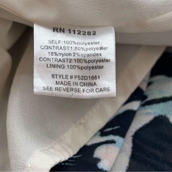 Adelyn Rae navy white print maxi dress size medium - Picture 7 of 7